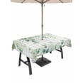 thumbnail image 1 of 60x84 Inch Outdoor Tablecloth with Umbrella Hole Zipper Rectangle Eucalyptus Leaves Rectangular Tablecloths Outside Waterproof Summer Botanical Patio Table Cloth Cover for Picnic Party, 1 of 8