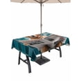 thumbnail image 1 of 60x84 Inch Outdoor Tablecloth with Umbrella Hole Zipper Rectangle Funny Dogs Rectangular Tablecloths Outside Waterproof Animal Sitting on Toilet Reading Newspaper Patio Table Cover for Picnic Party, 1 of 8