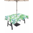 thumbnail image 1 of 60x84 Inch Outdoor Tablecloth with Umbrella Hole Zipper Rectangle Green Leaves Rectangular Tablecloths Outside Waterproof Summer Botanical Pastoral Plants Watercolor Patio Table Cover for Picnic, 1 of 8