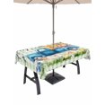 thumbnail image 1 of 60x84 Inch Outdoor Tablecloth with Umbrella Hole Zipper Rectangle Green Plaid Easter Rectangular Tablecloths Outside Waterproof Blue Truck Spring Floral Bunny Animals Patio Table Cover for Picnic, 1 of 8