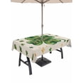 thumbnail image 1 of 60x84 Inch Outdoor Tablecloth with Umbrella Hole Zipper Rectangle Green Shamrock Rectangular Tablecloths Outside Waterproof Spring Three Leaf Star Love Lucky Beige Patio Table Cover for Picnic Party, 1 of 8