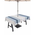 thumbnail image 1 of 60x84 Inch Outdoor Tablecloth with Umbrella Hole Zipper Rectangle Grey Blue Vertical Stripes Rectangular Tablecloths Outside Waterproof Modern Minimalist Abstract Patio Table Cover for Picnic Party, 1 of 8