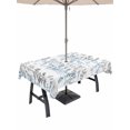 thumbnail image 1 of 60x84 Inch Outdoor Tablecloth with Umbrella Hole Zipper Rectangle Light Blue Grey Botanical Rectangular Tablecloths Outside Waterproof Spring Floral Summer Farmhouse Patio Table Cover for Picnic, 1 of 8