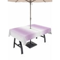thumbnail image 1 of 60x84 Inch Outdoor Tablecloth with Umbrella Hole Zipper Rectangle Light Purple White Rectangular Tablecloths Outside Waterproof Gradient Solid Stripes Geometric Patio Table Cover for Picnic Party, 1 of 8