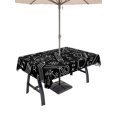 thumbnail image 1 of 60x84 Inch Outdoor Tablecloth with Umbrella Hole Zipper Rectangle Mathematics Tools Sketch Rectangular Tablecloths Outside Waterproof Black Modern Abstract Icons Patio Table Cloth Cover for Picnic, 1 of 8
