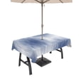 thumbnail image 1 of 60x84 Inch Outdoor Tablecloth with Umbrella Hole Zipper Rectangle Navy Blue Striped Rectangular Tablecloths Outside Waterproof Abstract Vertical Streaks Stripes Patio Table Cloth Cover for Picnic, 1 of 8