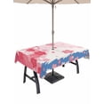 thumbnail image 1 of 60x84 Inch Outdoor Tablecloth with Umbrella Hole Zipper Rectangle Pink Cherry Blossoms Rectangular Tablecloths Outside Waterproof Harmony Mountain Fuji Cute Rabbit Patio Table Cover for Picnic Party, 1 of 8