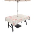 thumbnail image 1 of 60x84 Inch Outdoor Tablecloth with Umbrella Hole Zipper Rectangle Pink Cherry Floral Rectangular Tablecloths Outside Waterproof Modern Art Falling Petals Burlap Patio Table Cloth Cover for Picnic, 1 of 8