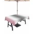 thumbnail image 1 of 60x84 Inch Outdoor Tablecloth with Umbrella Hole Zipper Rectangle Pink Grey Rectangular Tablecloths Outside Waterproof Gray Farmhouse Modern Rustic Patio Table Cloth Cover for Picnic Party, 1 of 8