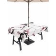 thumbnail image 1 of 60x84 Inch Outdoor Tablecloth with Umbrella Hole Zipper Rectangle Pink Plum Blossom Rectangular Tablecloths Outside Waterproof Farmhouse Botanical Spring Floral Patio Table Cover for Picnic Party, 1 of 8