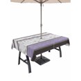 thumbnail image 1 of 60x84 Inch Outdoor Tablecloth with Umbrella Hole Zipper Rectangle Purple Geometric Rectangular Tablecloths Outside Waterproof Stripes Boho Spring Flowers Country Rural Patio Table Cover for Picnic, 1 of 8