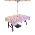 thumbnail image 1 of 60x84 Inch Outdoor Tablecloth with Umbrella Hole Zipper Rectangle Purple Yellow Boho Rectangular Tablecloths Outside Waterproof Ethnic Tribe Arrows Geometric Patio Table Cloth Cover for Picnic Party, 1 of 8