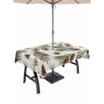 thumbnail image 1 of 60x84 Inch Outdoor Tablecloth with Umbrella Hole Zipper Rectangle Sage Green Christmas Rectangular Tablecloths Outside Waterproof Xmas Botanical Pine Cones Patio Table Cloth Cover for Picnic Party, 1 of 8