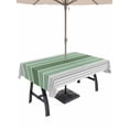 thumbnail image 1 of 60x84 Inch Outdoor Tablecloth with Umbrella Hole Zipper Rectangle Sage Green Stripes Rectangular Tablecloths Outside Waterproof Modern Spring Abstract Striped Patio Table Cloth Cover for Picnic Party, 1 of 8