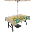 thumbnail image 1 of 60x84 Inch Outdoor Tablecloth with Umbrella Hole Zipper Rectangle Sage Green Truck Rectangular Tablecloths Outside Waterproof Farmhouse Sunflowers Burlap Plaid Patio Table Cloth Cover for Picnic, 1 of 8