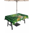 thumbnail image 1 of 60x84 Inch Outdoor Tablecloth with Umbrella Hole Zipper Rectangle St. Patrick's Day Rectangular Tablecloths Outside Waterproof Green Clovers Coin Buffalo Plaid Patio Table Cover for Picnic Party, 1 of 8