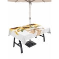thumbnail image 1 of 60x84 Inch Outdoor Tablecloth with Umbrella Hole Zipper Rectangle Sunflower Rectangular Tablecloths Outside Waterproof Farm Country Floral Botanical Plaid Bow Patio Table Cloth Cover for Picnic Party, 1 of 8