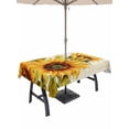 thumbnail image 1 of 60x84 Inch Outdoor Tablecloth with Umbrella Hole Zipper Rectangle Sunflower Rectangular Tablecloths Outside Waterproof Yellow Summer Botanical Pastoral Floral Patio Table Cloth Cover for Picnic Party, 1 of 8