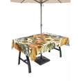 thumbnail image 1 of 60x84 Inch Outdoor Tablecloth with Umbrella Hole Zipper Rectangle Thanksgiving Rectangular Tablecloths Outside Waterproof Orange Pumpkin Sage Green Fall Sunflower Patio Table Cover for Picnic Party, 1 of 8