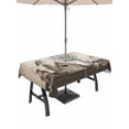 thumbnail image 1 of 60x84 Inch Outdoor Tablecloth with Umbrella Hole Zipper Rectangle Vintage Flowers Rectangular Tablecloths Outside Waterproof Birds Retro Art Elegant Farmhouse Patio Table Cloth Cover for Picnic Party, 1 of 8