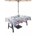 thumbnail image 1 of 60x84 Inch Outdoor Tablecloth with Umbrella Hole Zipper Rectangle Whale Coastal Rectangular Tablecloths Outside Waterproof Summer Beach Ocean Shell Jellyfish Starfish Patio Table Cover for Picnic, 1 of 8