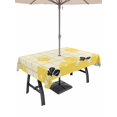 thumbnail image 1 of 60x84 Inch Outdoor Tablecloth with Umbrella Hole Zipper Rectangle Yellow Flowers Rectangular Tablecloths Outside Waterproof Japanese Botanical Floral Buffalo Plaid Patio Table Cover for Picnic Party, 1 of 8