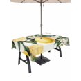 thumbnail image 1 of 60x84 Inch Outdoor Tablecloth with Umbrella Hole Zipper Rectangle Yellow Lemon Rectangular Tablecloths Outside Waterproof Country Fruit Floral Watercolor Green White Patio Table Cover for Picnic, 1 of 8
