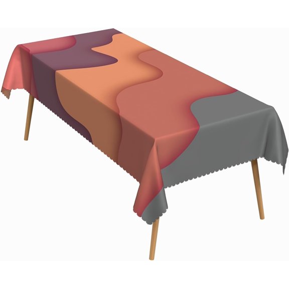 60x84 Inch Stripe Rectangular Tablecloth Modern Abstract Splicing Ripple Table Cloth Waterproof Durable Table Cover for Kitchen Dining Home Farmhouse Decor