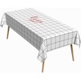 thumbnail image 1 of 60x84 Inch Valentine''s Day Rectangle Tablecloth Minimalist Geometric Grid Checkered Romantic Red Love Table Cloth Washable Durable Table Cover for Kitchen Birthday Wedding Valentine Party, 1 of 7