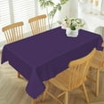 thumbnail image 1 of 60x84inches Elegant Purple Tablecloth Rectangular Solid Color Polyester Fabric Table Cloth Washable Wrinkle Resistant Table Cover for Kitchen Dining Wedding Baby Shower Buffet Party Decor, 1 of 7