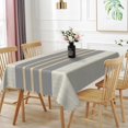 thumbnail image 1 of 60x84inches Elegant Tablecloths Grey and Gold Lines Rectangle Table Cloth Waterproof Stain Resistant and Wrinkle Free Table Covers for Kitchen Dining Room Banquet Parties Indoor Outdoor Use, 1 of 7