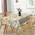 thumbnail image 1 of 60x84inches Eucalyptus Leaves Fall Tablecloth Orange Blue Leaves Print Rectangle Table Cloth Cover Autumn Kitchen Dining Table Decoration for Thanksgiving Day Harvest Party Outdoor Camping, 1 of 7
