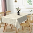 thumbnail image 1 of 60x84inches Floral Print Rectangle Tablecloth Beige Damask Pattern Polyester Table Cloth Waterproof Stain Resistant Fabric Table Cover for Kitchen Dinning Room Buffet Banquet Party Supplies, 1 of 7