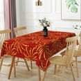 thumbnail image 1 of 60x84inches Happy New Years Tablecloth Red and Gold Fireworks Rectangular Table Cloth Washable and Reusable Fabric Table Cover for Kitchen Dining Christmas New Year Celebration Party Decor, 1 of 7