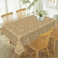 thumbnail image 1 of 60x84inches Luxury Damask Fabric Tablecloth Rectangular Golden Floral Pattern Table Cloth Spill Proof and Oil Proof Table Cover for Kitchen Dining Room Buffet Banquet Holiday Party Decoration, 1 of 7
