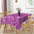 thumbnail image 1 of 60x84inches Purple Bokeh Tablecloth Fantasy Purple Spots Sequin (Not Glitter) Rectangle Table Cloth Washable and Wrinkle Free Fabric Table Cover for Banquet Wedding Birthday Party Decoration, 1 of 7