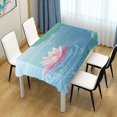 thumbnail image 1 of 60x90 Inch Tablecloth Polyester Square Tablecloth for Home Kitchen Dinner Decor Lotus Flower and Leaves, 1 of 9