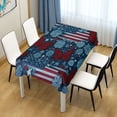 thumbnail image 1 of 60x90 Inch Tablecloth Polyester Square Tablecloth for Home Kitchen Dinner Decor Red Butterflies and Flags, 1 of 9