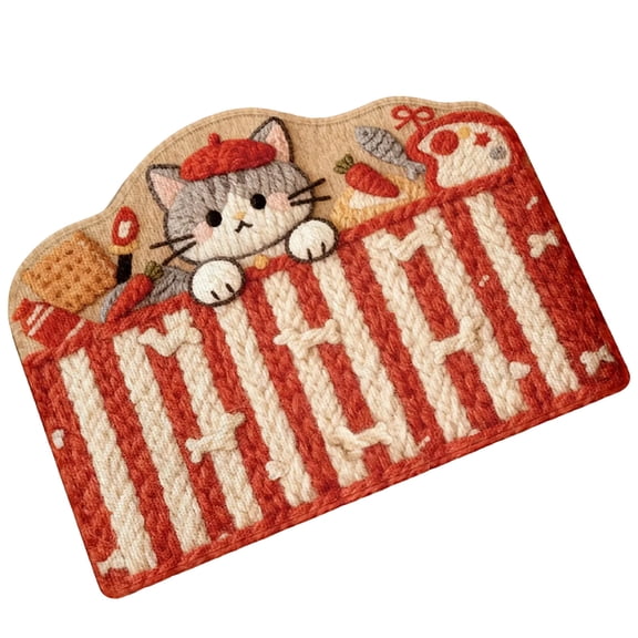 60x90cm Cartoon Bathroom Mat, Faux Wool Woven, Absorbent and Non-Slip, Suitable for Bathrooms, Bedrooms, and Doorways, Cute Animal Print, Soft and Easy to Clean,B