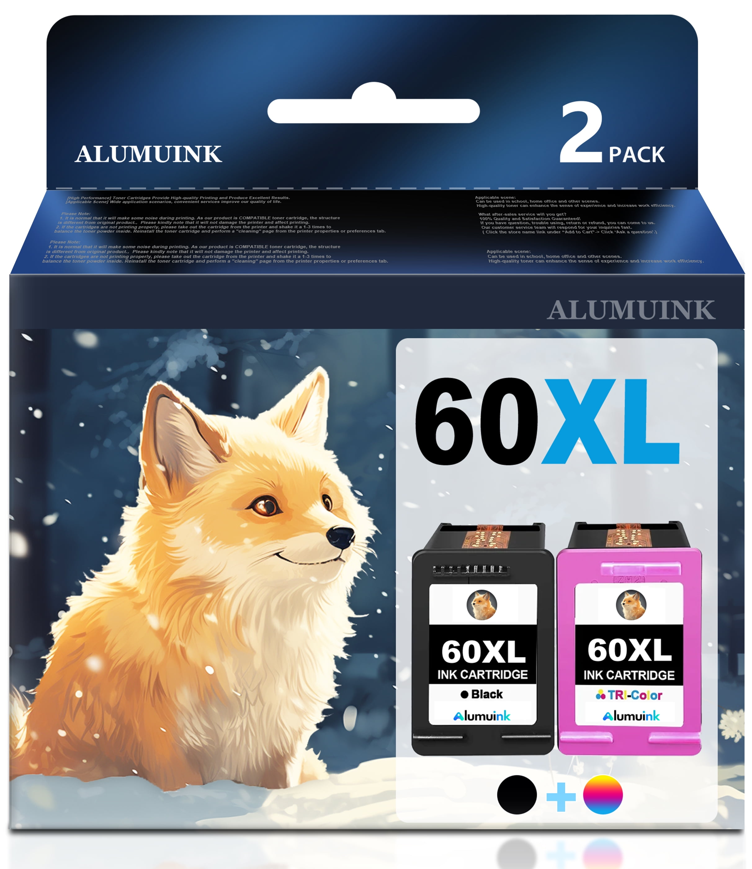 60xl Ink Cartridge Combo Pack (2 Pack,1Black/1Tricolor) Ink Cartridges
