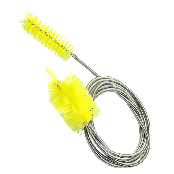 61 In / 155 cm Aquarium Filter Cleaning Brush, Flexible Drain Brush with Stainless Steel Handle, Double Ended Hose Cleaner for Fish Tank, 360° Cleaning for U-Shaped Tube