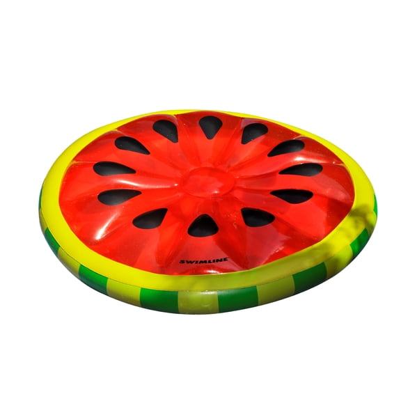 Swimline 65" Inflatable Watermelon Fruit Slice Swimming Pool 2-Person Lounger - Red/Green