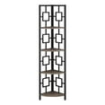 thumbnail image 1 of Contemporary Home Living 61.5" Taupe Brown and Black Contemporary Corner Etagere Bookcase, 1 of 5