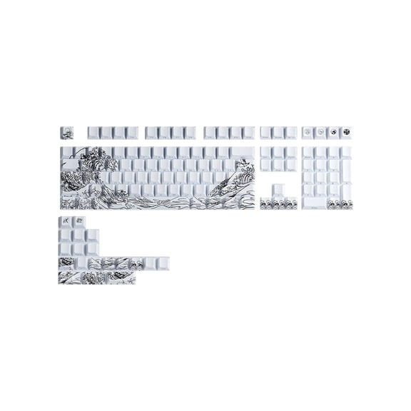 61 68 71 75 98 104 Key Keyboards Keycaps Fynmi Ukiyo e PBTs Dying Sublimations 127Key Cherries Profile Side Engraved