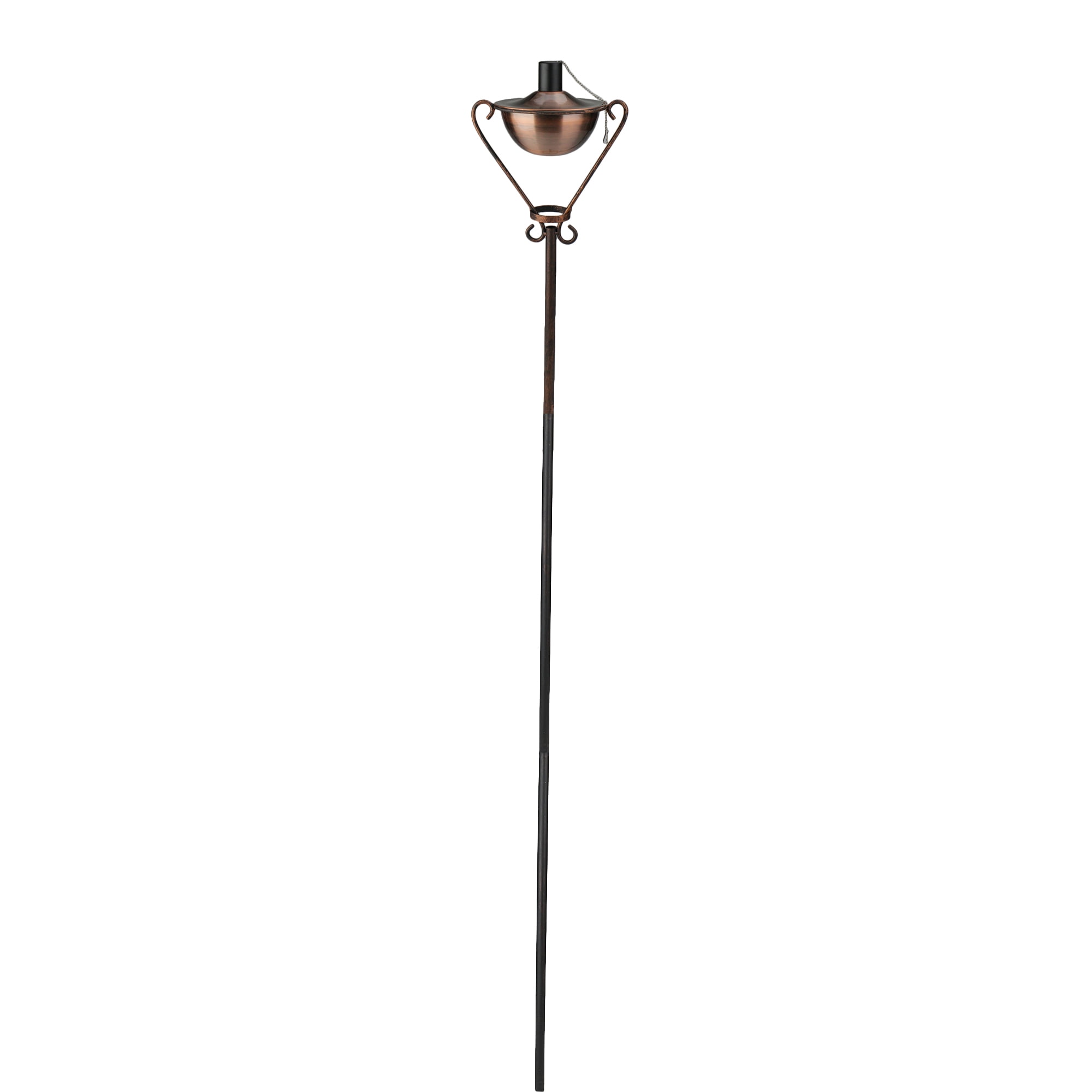 Northlight 61" Half Moon Garden Oil Lamp Outdoor Patio Torch - Brushed Copper