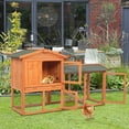 61" Chicken Coop Large Wooden Outdoor Bunny Rabbit Hutch Hen Cage with