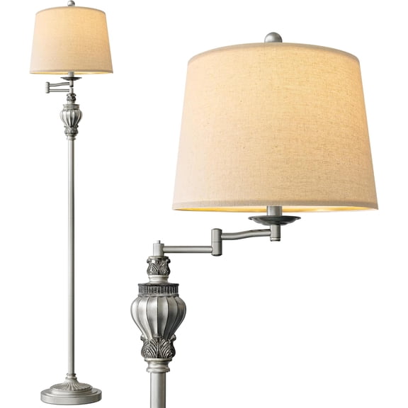 61" Floor Lamp with 350? Adjustable Swing Arm, Tall lamp Standing Lamp for Room Bedside Nightstand Retro Farmhouse Mid Century Lamp Light Decor Office Gifts