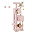 thumbnail image 1 of 61"H Cat Tree Cat Tower for Indoor Cats, Plush Multi-Level Cat Condo with Scratching Posts, Perches, Caves, Hammock, Pink, 1 of 7