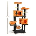 thumbnail image 1 of 61" Halloween Cat Tree with 2 Condos & 2 Hammocks - Large Multi-Cat Tower with Scratching Posts & Perches, Orange & Black, 1 of 8