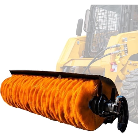 MMS 61'' Hydraulic Sweeper Attachment for Bobcat Skid Steer Loader, Snow Sweeping, Detachable Bristles, Pavement Debris Cleaner